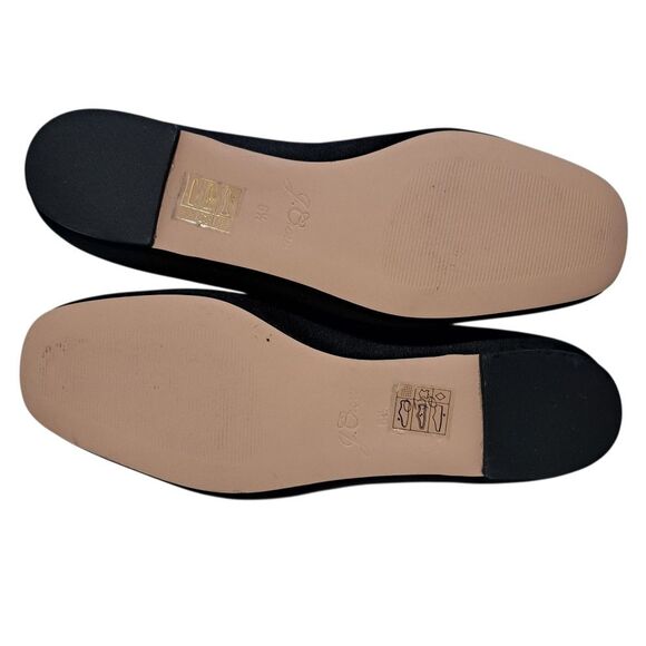 J. Crew Marie Bow Elegant Slip On Loafers Rhinestone Detail Satin Size 6.5 Black - Picture 3 of 16